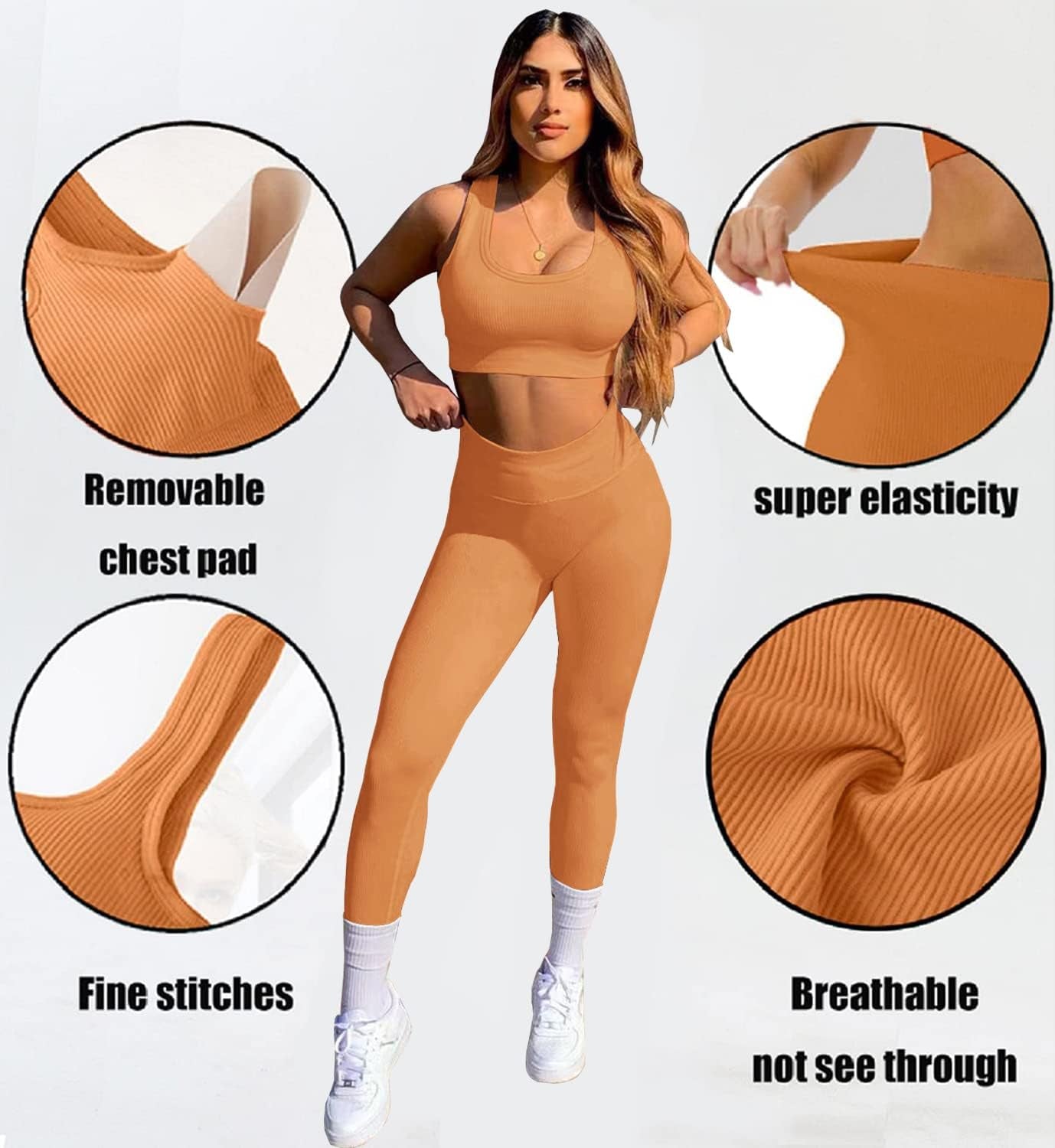 Workout Sets for Women Two Piece Sexy Summer Sports Bra and Crossover Shorts Matching Workout Set