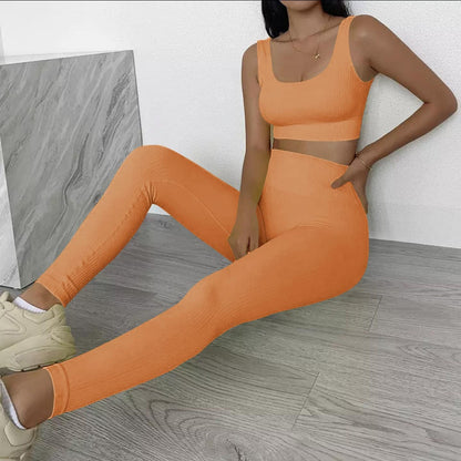 Workout Sets for Women Two Piece Sexy Summer Sports Bra and Crossover Shorts Matching Workout Set